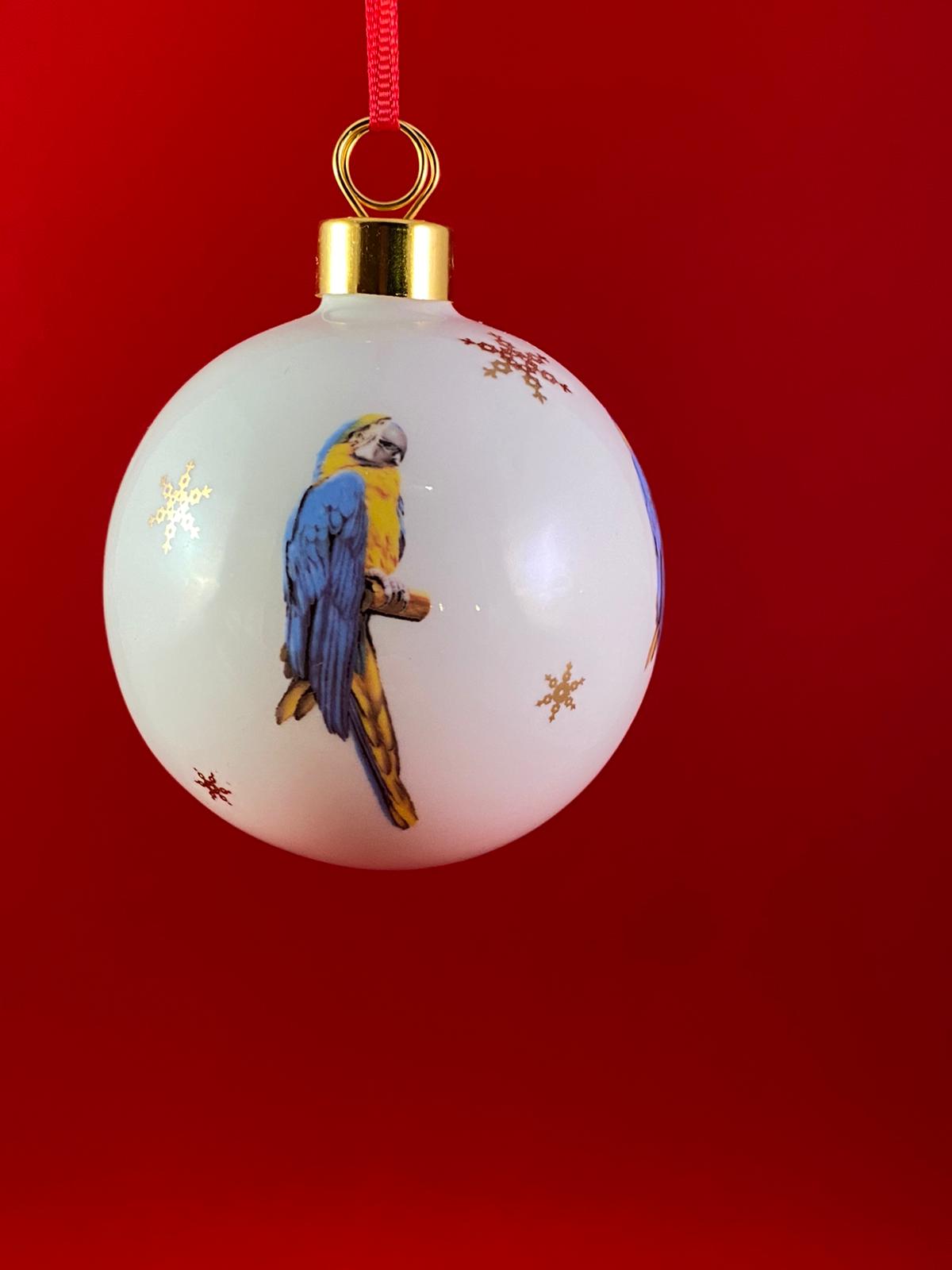 Blue and Gold Macaw Parrot Christmas Bauble - Image 2